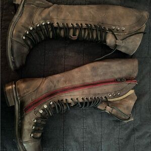 As98 Tall Lace Up Boot with side zipper